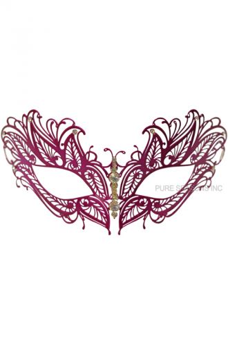 Mystique Winged Venetian Mask (Hot Pink)