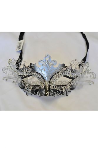 Farfalla Venetian Mask (Black/Silver)