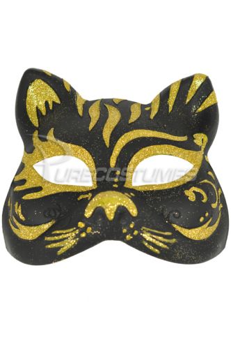 Tiger Colombina Mask (Black/Gold)