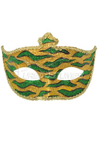 Mardi Gras Animal Print Adult Mask (Gold)