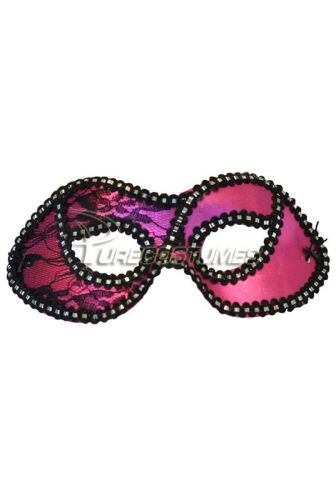 Mysterious Lace Masquerade Eye Mask (Hot Pink)