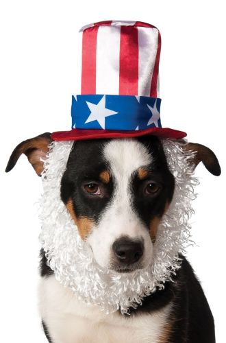 Uncle Sam Hat with Beard Pet Accessory