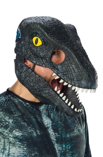 Velociraptor Blue Movable Jaw Adult Mask