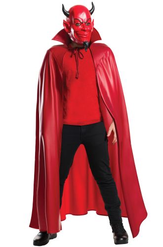 Deluxe Red Devil Mask and Cape Set