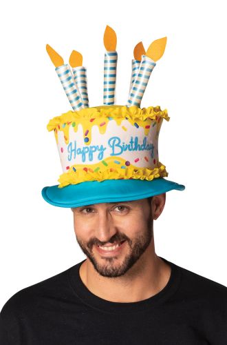 Yellow and Blue Birthday Cake Hat