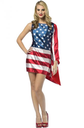 Details about   4th of July American Patriot Lady Kit Adult Costume Kit S/M Size 6-10 NEW Vest