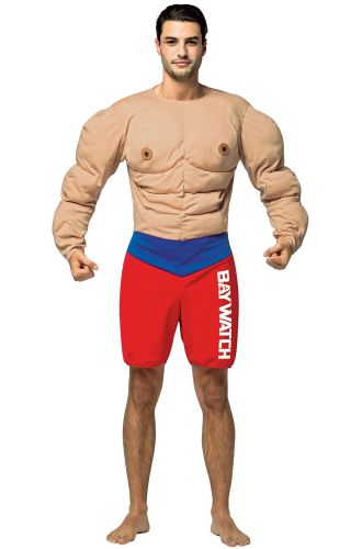 Baywatch Muscles Lifeguard Suit Adult Costume