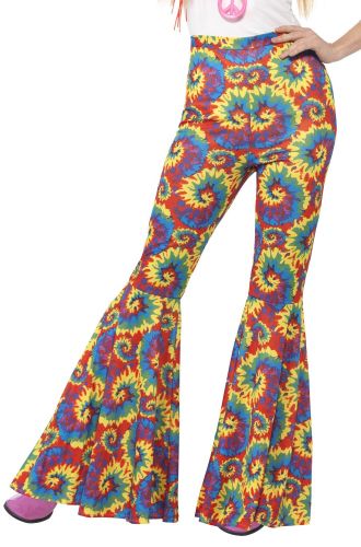Tie Dye Flared Trousers Adult Costume