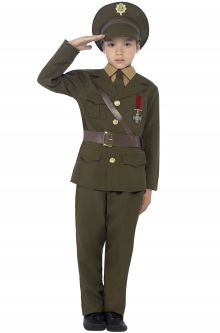 Home School Historical Costumes Vintage Army Officer Child Costume