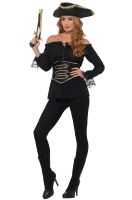 Deluxe Pirate Shirt Adult Costume (Black)