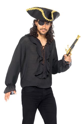 Pirate Shirt Adult Costume (Black)