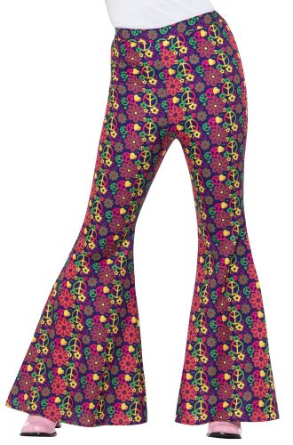 60s Psychedelic CND Flared Trousers Adult Costume