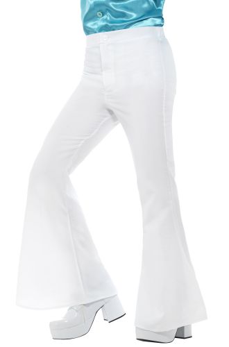 Flared Trousers Adult Costume (White)