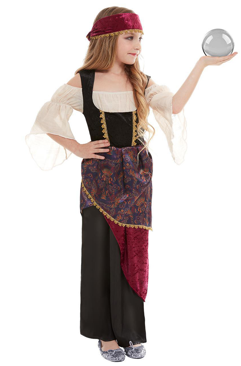 Ladies Mysterious Fortune Teller Circus Gypsy Fancy Dress Halloween Costume