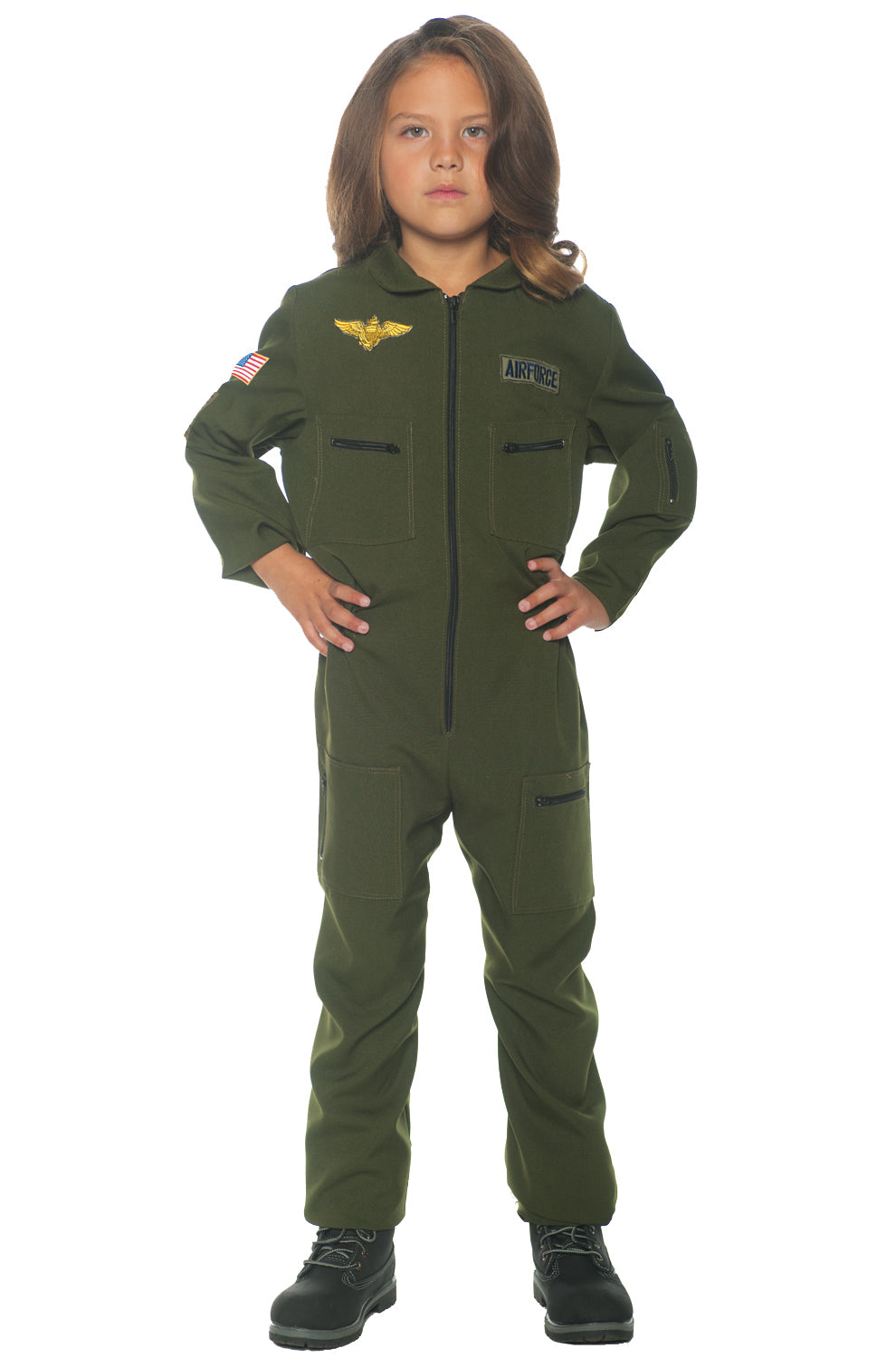 Airforce Pilot Flight Suit Top Gun Inspired Child Costume