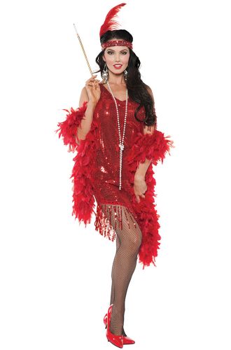 Swingin Flapper Adult Costume (Red)