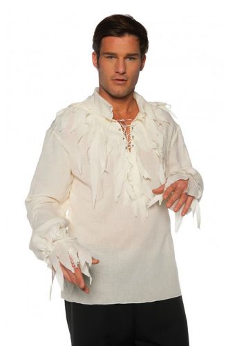 Tattered Pirate Shirt Cream Adult Costume