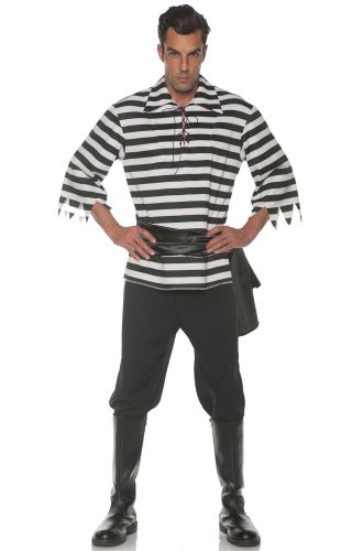 Striped Pirate Adult Costume (Black)