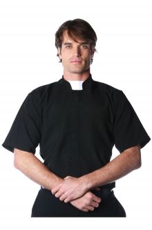 Short Sleeve Priest Shirt Adult Costume Top