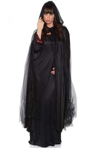 Adult Tattered Ghost Cape (Black)