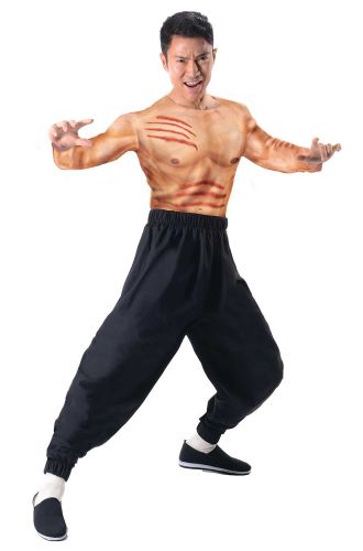 Bruce Lee Muscle Shirt with Cuts Adult Costume